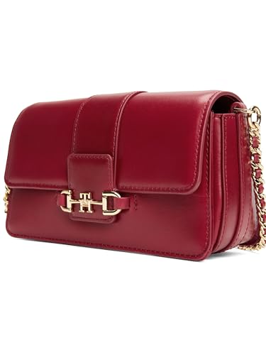 Image of Tommy Hilfiger Women's Heritage Leather Crossbody Bag With Chain Crossbody Strap