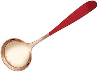 Louche à Soupe Durable 304 18/8 en acier inoxydable Louche avec poignée confortable, Mini Deep Color Louche service Spoon7.4 pouces Cuillère à Servir (Color : Red, Size : Ladle)