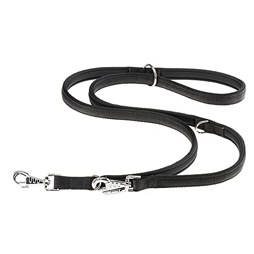 Ferplast Daytona GA Guinzaglio per Cani da Addestramento Extraresistente - 3 Lunghezze Regolabile - Morbida Impugnatura Imbottita - Antiabrasione - Design Italiano - 200 x 2 cm, Nero