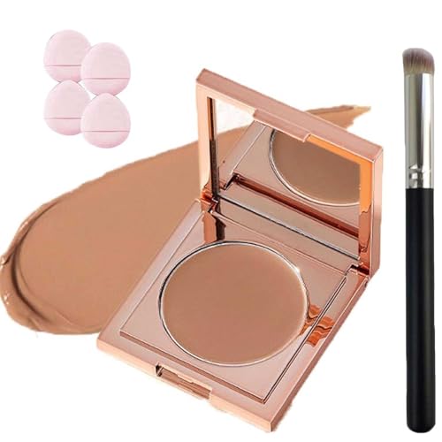 Argile ColoréE Cc Correcteur Contour Des Yeux,CrèMe Correctrice Et Illuminatrice Avec Pinceau Anti-Cernes,Longue Tenue ImperméAble Et Hydratant LéGèRe,Couvrant Les Ridules (Naturel, Taille)