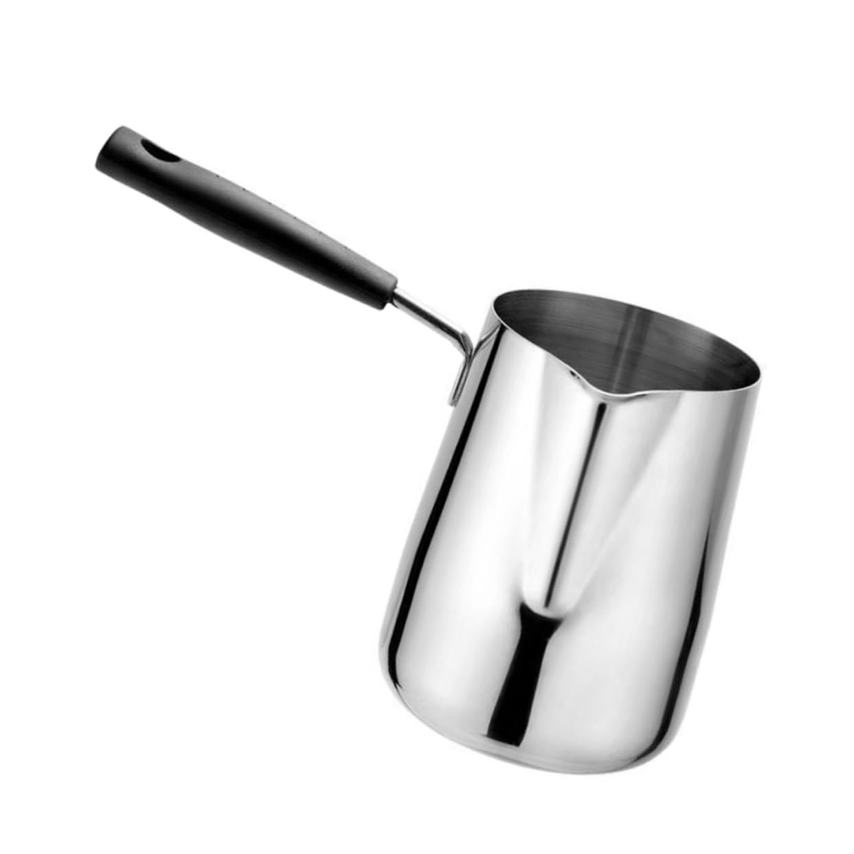 Wakauto 1Pc Stainless Steel Milk Frothing Cup with Ergonomic Handle for Latte Art and Frothing Garland Pitcher for Milk Juice and Yogurt