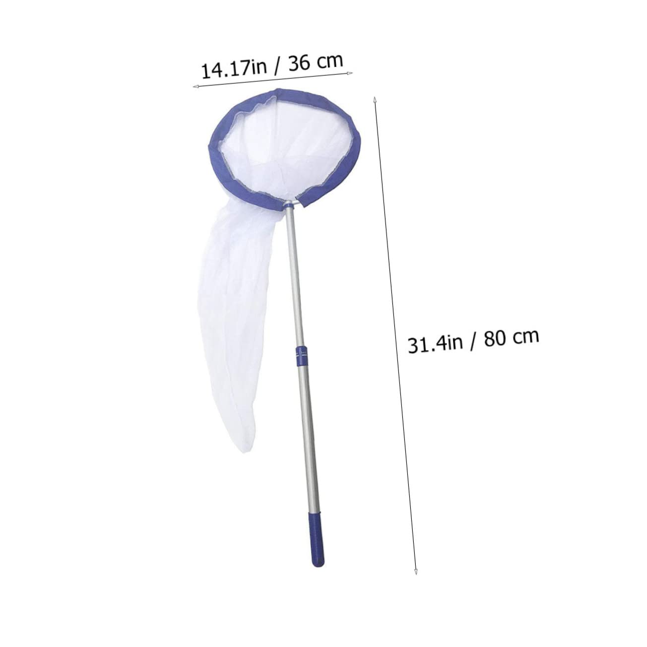 BRIGHTFUFU 1pc Extendable Aluminum Handle Net Boys and Girls Fun Toys for Butterfly Insect Catching Outdoor Picnic Camping Safe Comfortable Design