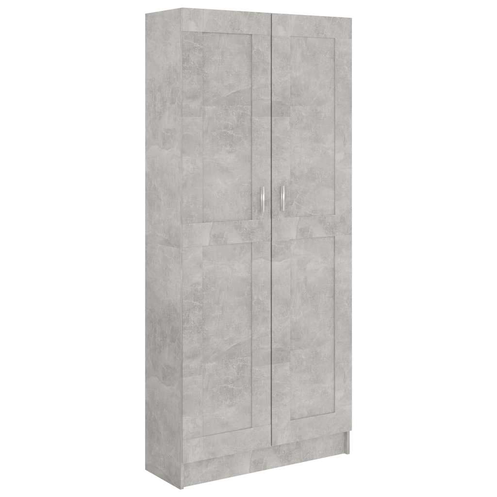 vidaXL Armario de Libros Estante Estantería Soporte Almacenamiento Muebles Decoración Oficina Estudio Contrachapada Gris Hormigón 82,5x30,5x185,5 cm