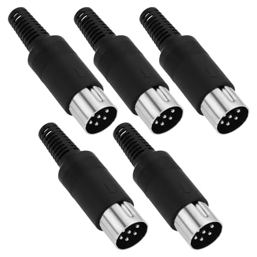 OTOTEC 5 Conectores Macho de 6 Pines Conector Midi Conector Macho de 6 Pines Soldadura Adecuada para Mezclador Midi de Audio Vintage Teclado Electrónico