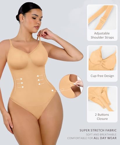 Image of FeelinGirl Shapewear Bodysuit Tummy Control for Women Seamless Body Shaper