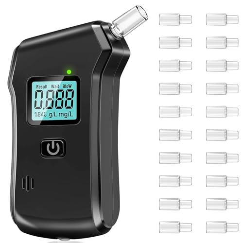 Alkoholtester, Polizeigenau Alkoholmessgeräte mit 20 Mundstücken, Alkoholmessgerät für Den Einsatz zu Hause Oder Auf Partys Alkoholtester, Polizeigenau Alkoholmessgeräte mit 20 Mundstücken, Alkoholmessgerät für Den Einsatz zu Hause Oder Auf Partys