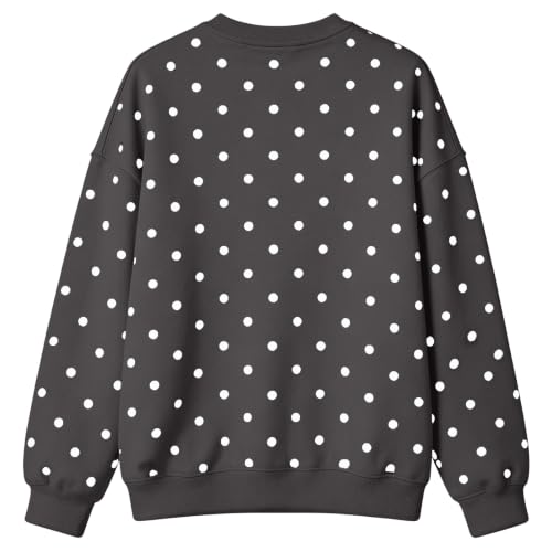 Polka Dot Sweatshirt Women Cute Oversized Crewneck Pullover Sweatshirts - image 7