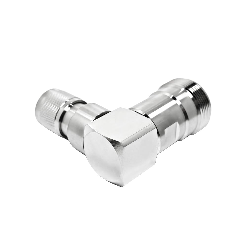 Adaptateur de connecteur coaxial haute tension LC femelle à angle droit vers HN mâle – 50 Ohm, DC-6 GHz, laiton plaqué tri-alliage