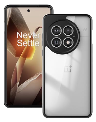 Image of Foluu Clear Case for OnePlus 13, Hard PC Back & Soft TPU Bumper [Not Yellowing] Shockproof Protective Phone Case Slim Fit Thin Cover for OnePlus 13 5G 2025 (Black+Clear)
