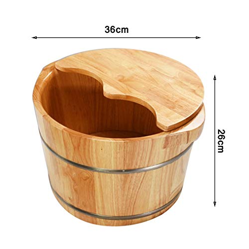 Spa de pies de madera con tapa y masajeador miniatura 2