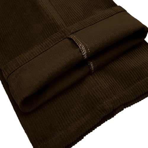 Mens Corduroy Pants Flat Front Vintage Trousers Slim Fit Dress Suit Straight Pants3