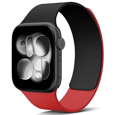X-it Magnetic Apple Watch Bands Set of 2 for Women Men, Interchangeable Two-Tone Strap - Compatible with iWatch Series 11 10 9 8 7 6 5 4 3 2 1 / SE, Silicone Watch Band for 42mm 41mm 40mm 38mm