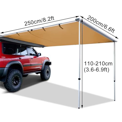 Tenda laterale per auto, impermeabile, estraibile, UV50+ 420D, tessuto Oxford, resistente alle intemperie, per campeggio all'aperto, con borsa per il trasporto