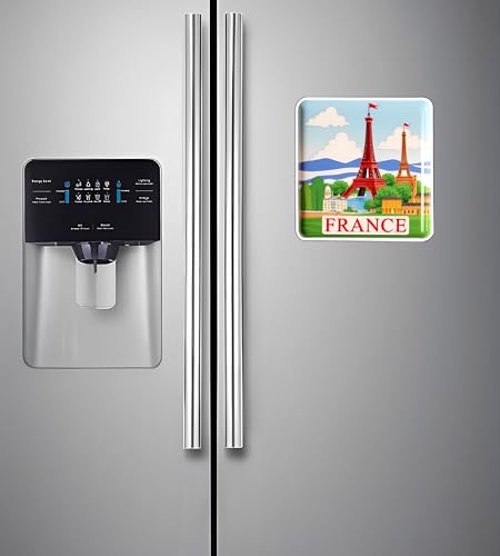 Image of Gift Me Bazar Country Fridge Magnet for Home Kitchen Refrigerator Door Stylish Decor Multicolored Souvenir Gift | Country Theme MDF Wooden Fridge | Souvenir Travel Magnets (France Fridge Magnet)