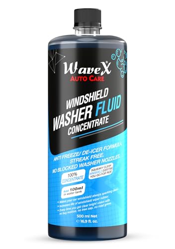 Wavex Windshield Washer Fluid for Car 500ml | Car Windshield Cleaner Add 20ml in Windshield Tank | Streak-Free, Crystal Clear Finish with Car Wiper Liquid
