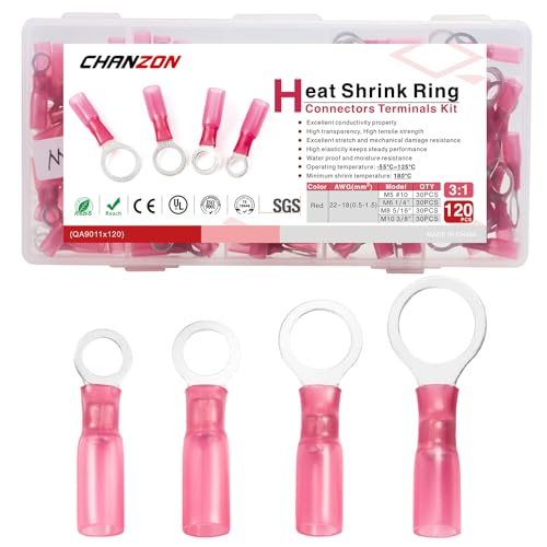 Chanzon 120�� UL�F��M���k�����O�[�q�L�b�g �h�� #10 M5 M6 M8 M10 22-16AWG �Q�[�W �A�C���b�g ���C���[ �R�l�N�^ �}�����O���[�h�ڒ��ܗ��n�t�� ���b�h�d�C�����R�l�N�^ �e��{�[�g �g���b�N