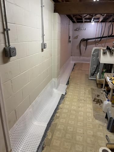 Whitecap Dimple Drainage Matting, 4' x 50' - Improves Water Movement and Drainage - Waterproof Moisture Barrier Foundation Wrap and Floor Underlayment - Vapor Barrier Waterproof Membrane