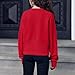 Girls Sweatshirt Crop Tops for Teens Girl Loose Fit Crewneck Pullover Ribbed Long Sleeve Shirt with Thumb Hole 4-15Y Red