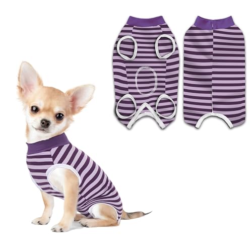 PawSailor Combinaison de Récupération Chien Femelle et Mâle Rayé, Combinaison Médicale pour Chien, Gilet de Récupération Chirurgicale pour Animaux en...