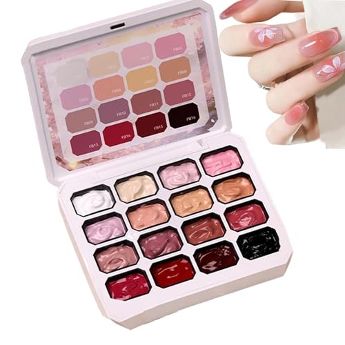 Gel pintura manicura 16 colores con esponja para decorar uñas en casa
