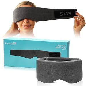 SKG Restore Sleep Mask-100% Sleep Mask Blackout for Men Women, International Travel Essential, Large Size with Wide Width, for Sleep/Travel/Rest/Workshift/Gift