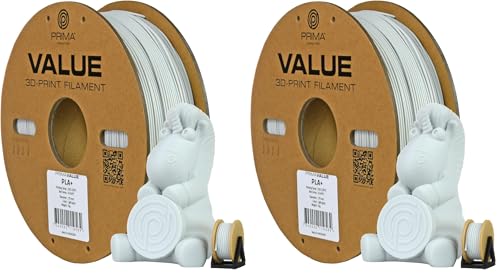 Pack PLA+ 1.75mm PrimaValue gris clair 2x1kg pour réussir de grands prototypages fiables