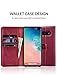 KILINO Galaxy S10 Wallet Case [Premium Leather] [Soft TPU] [RFID Blocking] [Shock-Absorbent Bumper] [Card Slots] [Kickstand] [Magnetic Closure] Flip Folio Cover for Samsung Galaxy S10 - Burgundy