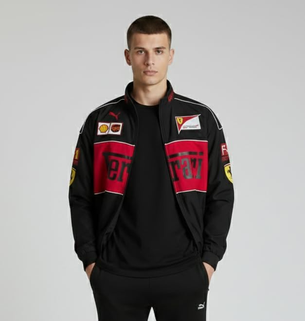 Image of Koverify F1 Jacket /Motorsport Streetwear Full-Zip Bomber Biker Jacket For Men