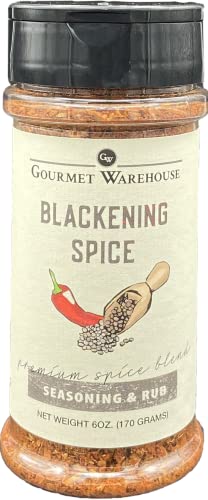 Gourmet Warehouse Blackening BBQ Rub Seasoning Spice | Handcrafted In Small Batches | Gluten-Free No MSG | 4 Ounces (Pack of 1) Gourmet Warehouse Blackening BBQ Rub Seasoning Spice | Handcrafted In Small Batches | Gluten-Free No MSG | 4 Ounces (Pack of 1)