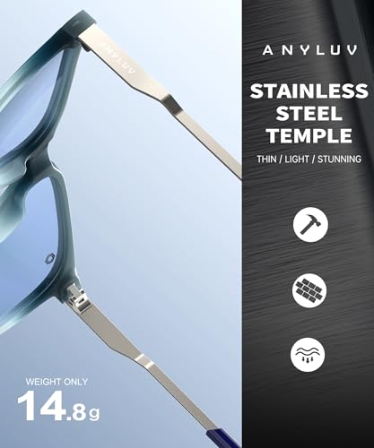 Image of ANYLUV Blue Light Glasses for Men, Lightweight Computer Gaming Glasses, Stylish Anti Eyestrain Blue Light Blocking Men