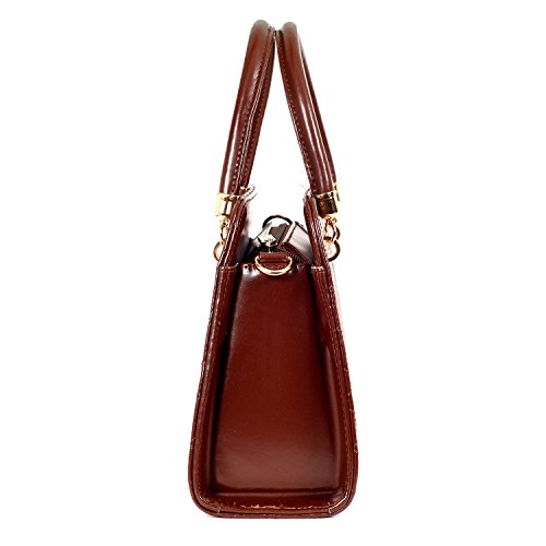 Lino Perros Pink Faux Leather Handbag (BROWN)