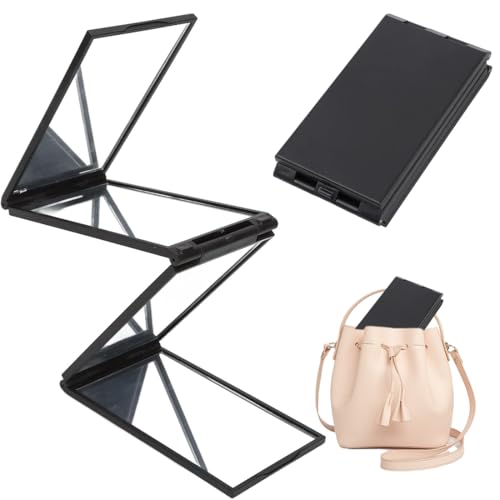ZORVUJI Espejo Triple 360 Grados Plegable y Portátil para Maquillaje y Cortarse el Pelo, Tocador para Viaje y Uso Diario