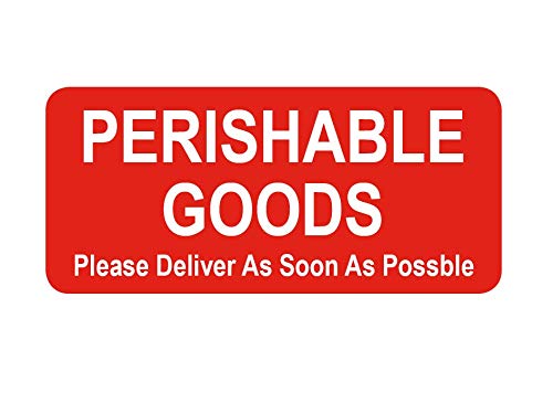 Perishable Goods - Please Deliver As Soon As Possible - Small Packing Sticky Labels/Stickers (10000 Labels on a Roll) — image 1