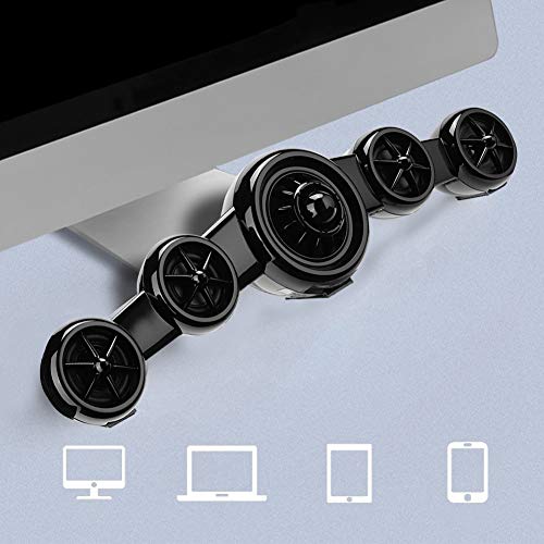 Fdit Altoparlanti Desktop alimentati Tramite USB, Altoparlanti multimediali Bluetooth a Forma di Aereo SADA D-219, Cassa di risonanza subwoofer per Notebook per Computer Portatile(Nero)