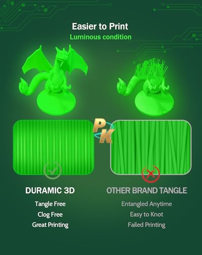 Image of DURAMIC 3D PLA+ Printer Filament 1.75mm PLA Plus Neatly 2Kg Spools | 3D Printing Filament 1.75mm Dimensional Accuracy + /- 0.02 mm, Fit Most FDM 3D Printers 2Pack Glow Green