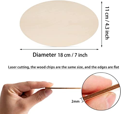 10Pcs Oval Craft Wood 7X4.3 Inch Unfinished Wood Crafts,Wood Circles For Crafts, Wooden Oval Cutout,Painting And Wedding Decorations #TOP1