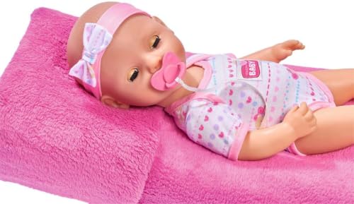 Simba 105039005 - New Born Baby Puppe, für Kinder ab 3 Jahren, Spielpuppe mit Funktionen, kann Trinken und PIPI Machen, 8 Teile, mit Babypuppe & Zubehör