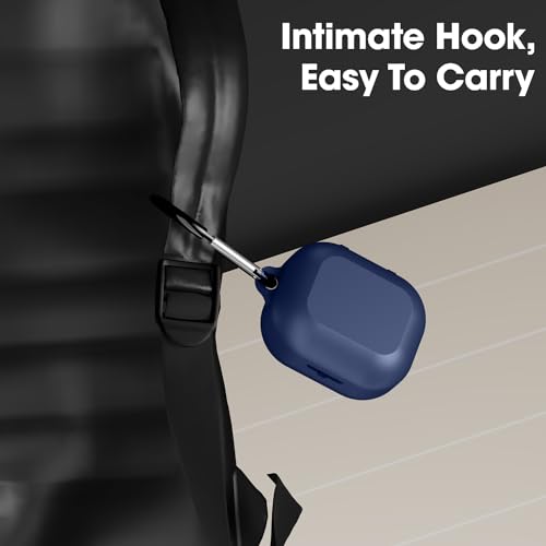 Image of Sounce Silicone Case Cover for Noise Buds N1, Portable Non-Slip Grip & Scratch-Resistant Protector with Carabiner Clip Full Protection Water Resistant, Shockproof Cover - Blue