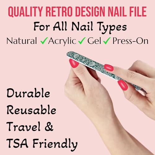 image for ALAZCO Set of 12 Dual-Sided Nail File Emery Board Heavy Medium Grit Cu