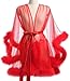 Robes For Women Tulle Robe with Faux Fur Trim, Sexy,Soft and Comfortable,Perfect for Spa Nights and Maternity Photoshoot(US, Alpha, One Size, Regular, Regular, 1, pink)