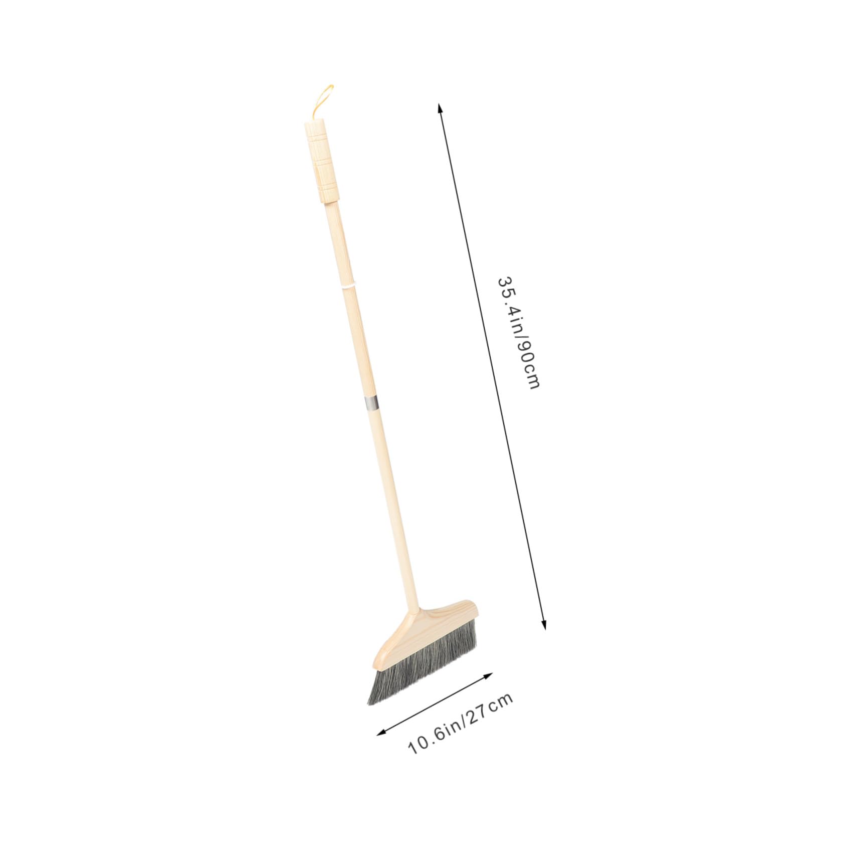 Homoyoyo Escoba de Cerdas Suaves para Limpieza de Suelos Interiores Mango Largo de Madera Adecuado para Barrer Polvo en Hogar y Cocina en Hogar y Cocina
