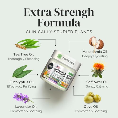 Tea Tree Oil Balm, Extra Strength, Pair Well with Jock Itch Cream, Spray, Athletes Foot, Ringworm Cream for...