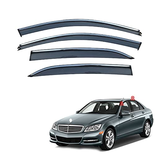 車用サイドバイザー メルセデス ベンツ E クラス 標準シャフト W212 2010-2015 ドアバイザー サイド 換気 車用 日除け 雨除け 外装 半透明 ドアバイザー サイドバイザー ドア サイド バイザー