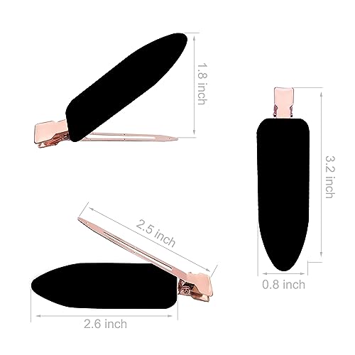 Large Creaseless Hair Clip, No Crease Clips No Bend Hair Clips Black Makeup Clip Hair Styling Accessories for Women Girls（8 Pack）