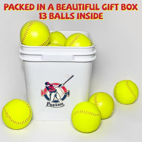 Poosue Bucket Of 13 Practice Softballs thumb #5