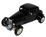 hot rod modellauto Aus Metall mit Plastikteilen MOTORMAX Ford Coupe 1932 Schwarz Five Window Coupe Hot Rod Oldtimer 1/18 Modellauto Modell Auto