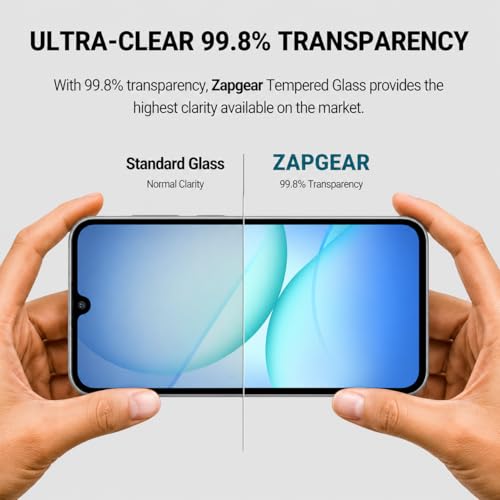 Image of Tempered Glass for Samsung Galaxy A17, M17, M36, F36 and Galaxy F17 (6.7 Inch) | Edge-to-Edge Coverage with Black Border | 9H Hardness | Scratch Resistant & Bubble Free Screen Protector