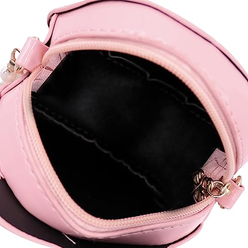 Fruit Crossbody Purse with Pearl Strap Mini Crossbody Shoulder Bag Peach Pink Purse Gift for Girls Furit Shoulder Bag4