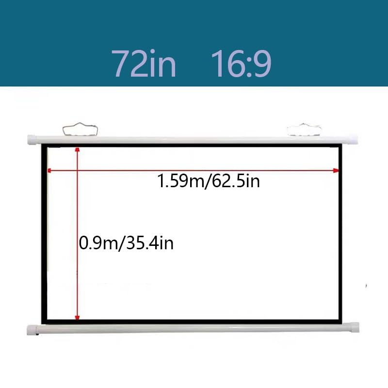 Pantalla manual de proyector 72in 16:9 para cine en casa miniatura 7