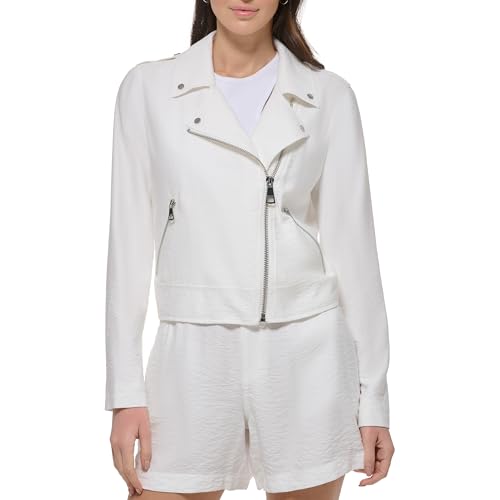 DKNY Women's Summer Moto Long Sleeve Jacket